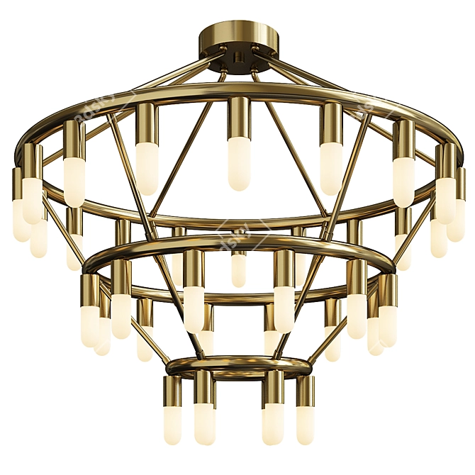 Maynor Elegant Candle Chandelier 3D model image 1