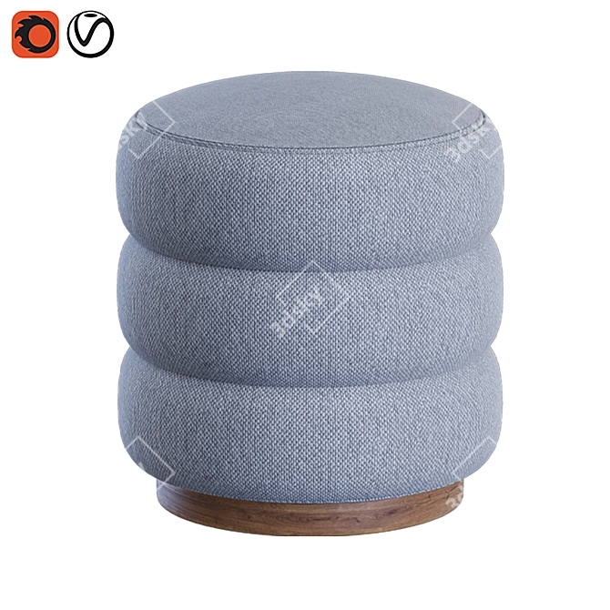 Modern Ottoman Furniture 3D Model 3D model image 2