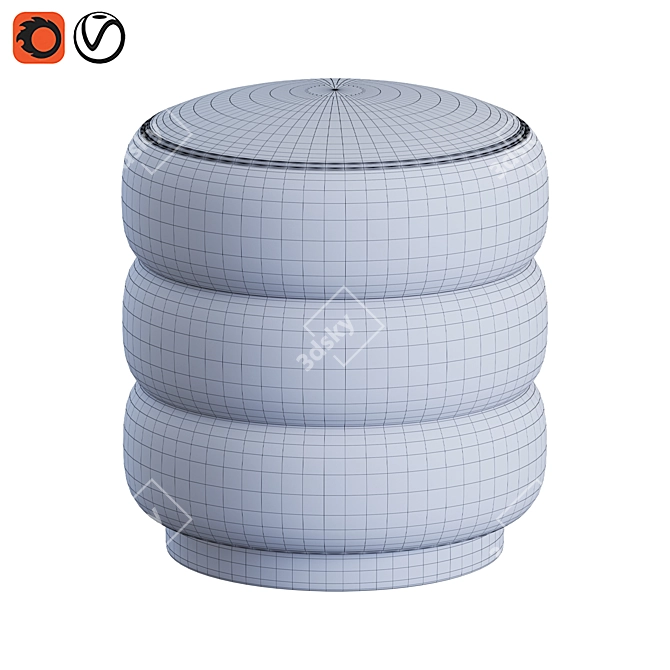 Modern Ottoman Furniture 3D Model 3D model image 6