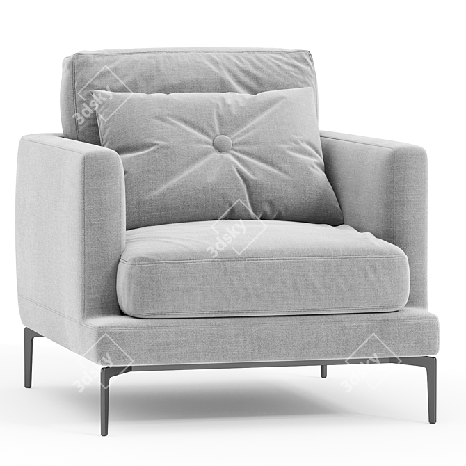 Modern Elegance: Saba Armchair 3D model image 1