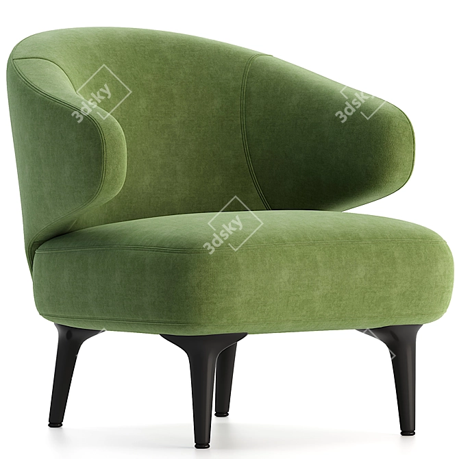Sleek Minotti Aston Armchair Model 3D model image 2