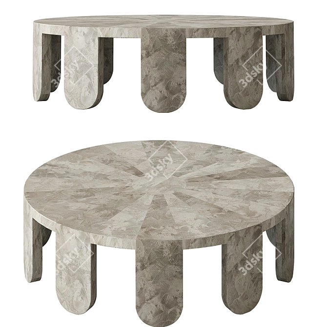 "White Walnut Briar Wood Gueridons 3D model image 2