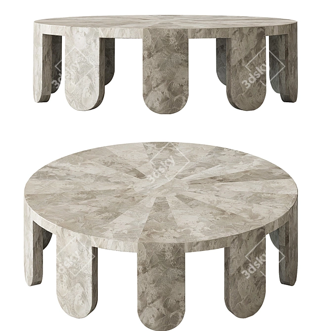"White Walnut Briar Wood Gueridons 3D model image 6