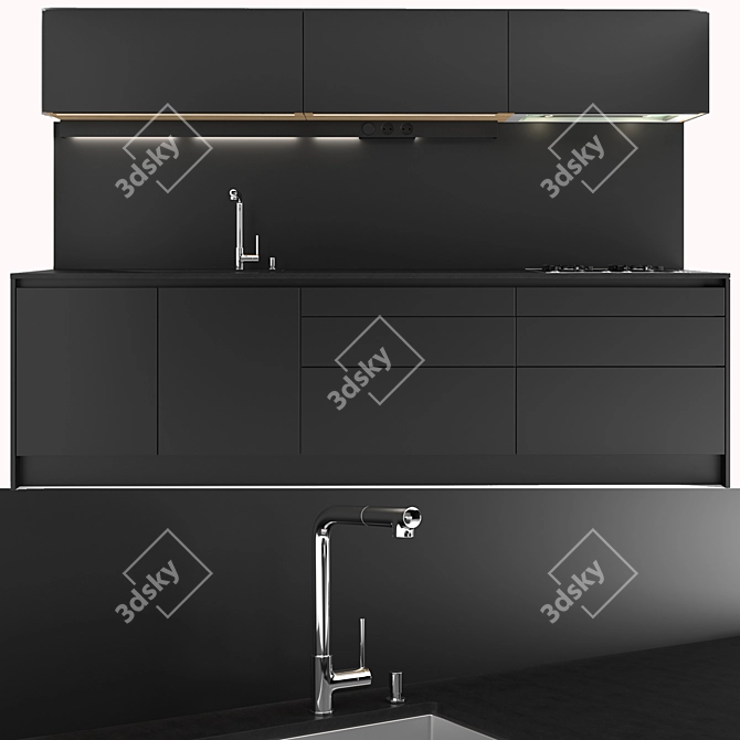 Modern Santos Kitchen Collection 3D model image 1