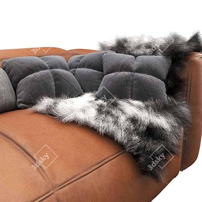 Luxury Leather Mags Soft Sofa 3D model image 4