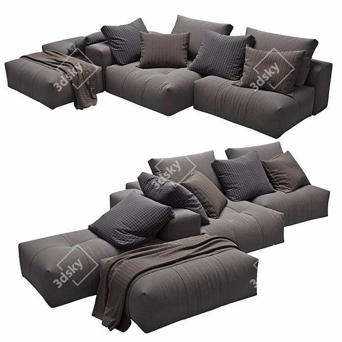 Contemporary PIXEL Sectional Sofa 3D model image 2