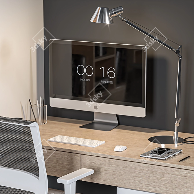 Crown Render Office Furniture Set 3D model image 3