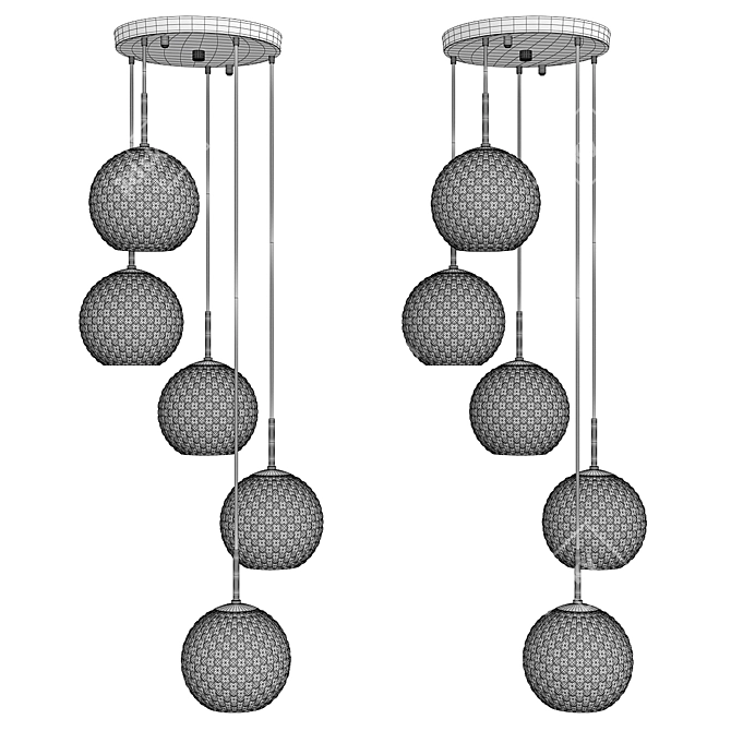 Modern 5-Light Chandelier Fixture 3D model image 2