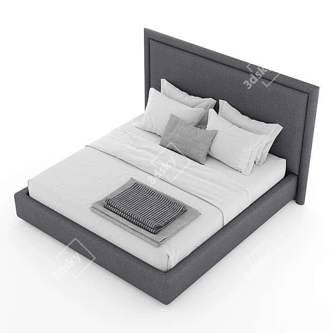 Domenico Lux Bed, Elegant Design 3D model image 3