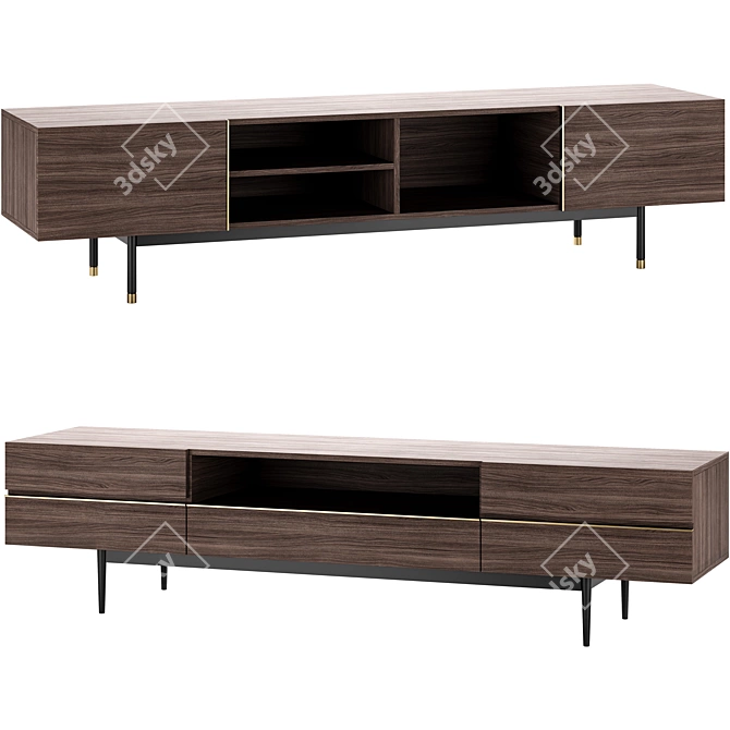 Sleek Cuba Lagos TV Cabinet 3D model image 1