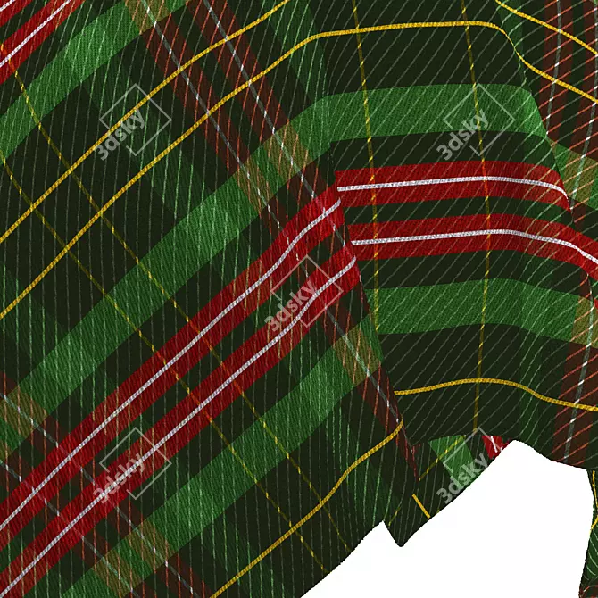 Plaid Seamless Fabric Texture 4k 3D model image 3