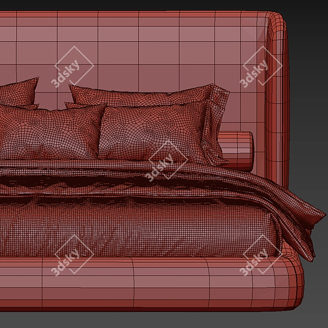 Modern Italian Virgin Bed Collection 3D model image 4