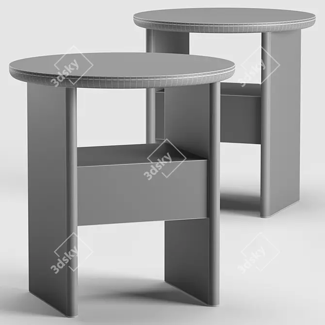  Contemporary TAU Bedside Table 3D model image 2
