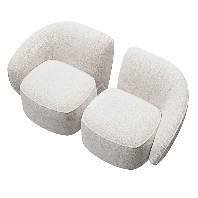 Twin Armchair by Kaza 3D model image 3