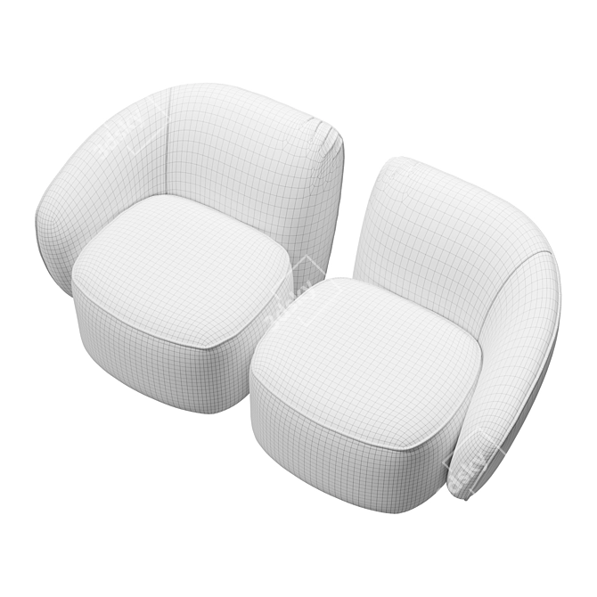 Twin Armchair by Kaza 3D model image 4