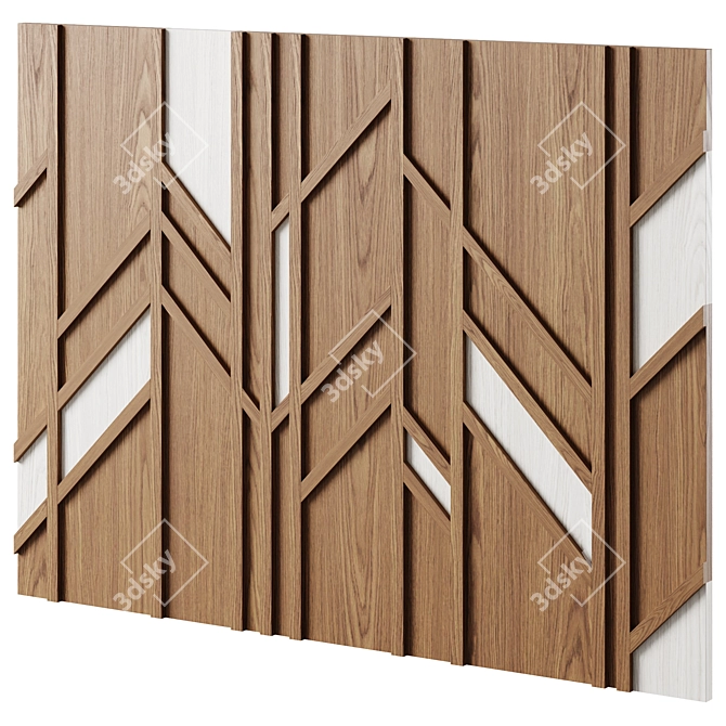Wood Walls Fragment Art Piece 3D model image 2