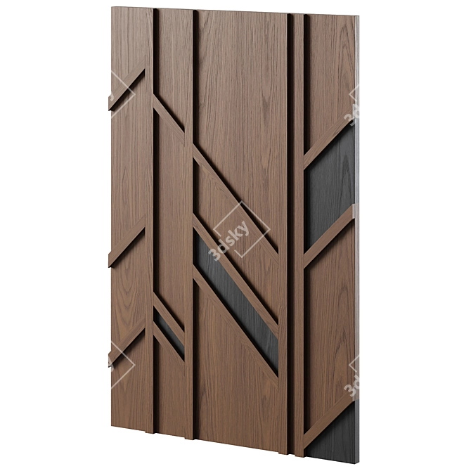 Wood Walls Fragment Art Piece 3D model image 3