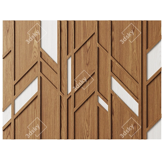 Wood Walls Fragment Art Piece 3D model image 5