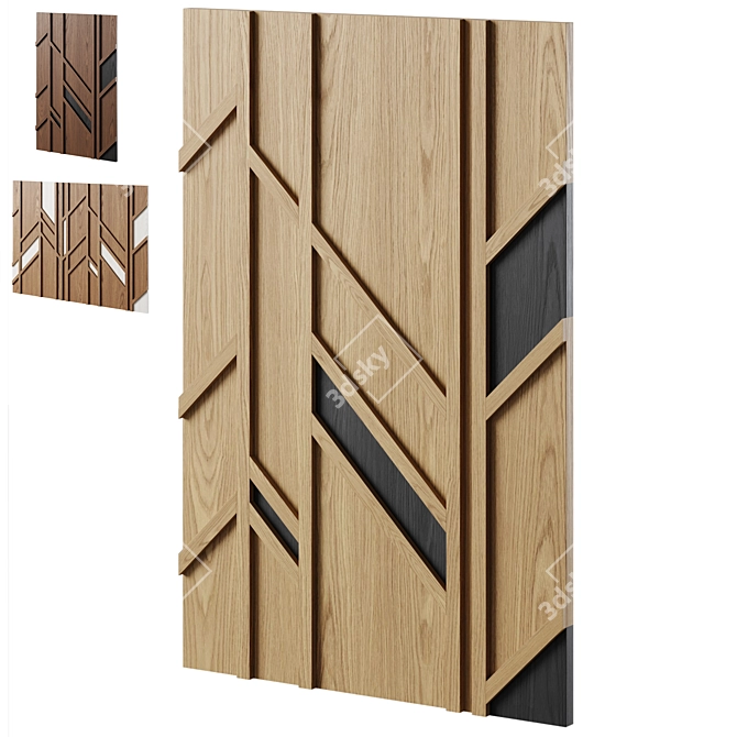 Wood Walls Fragment Art Piece 3D model image 8