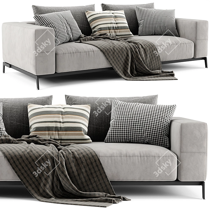 Luxurious Flexform Ettore Loveseat Modern 3D model image 1