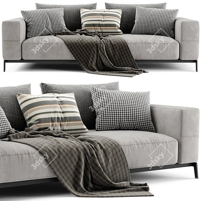 Luxurious Flexform Ettore Loveseat Modern 3D model image 2