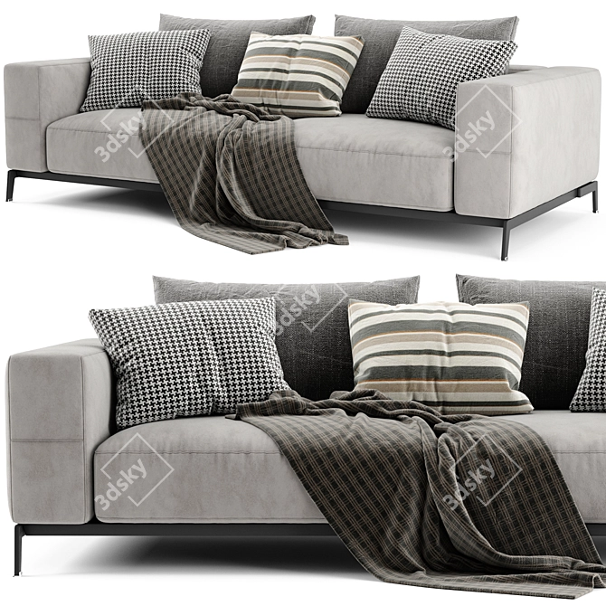 Luxurious Flexform Ettore Loveseat Modern 3D model image 3