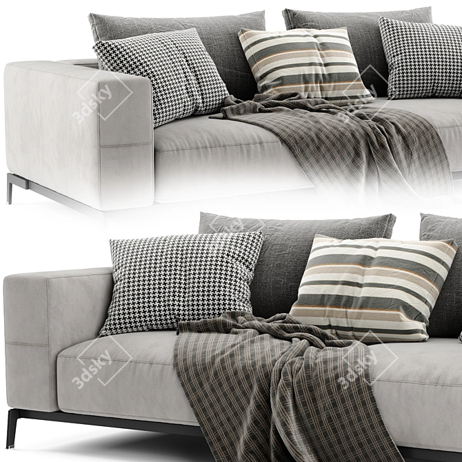 Luxurious Flexform Ettore Loveseat Modern 3D model image 4