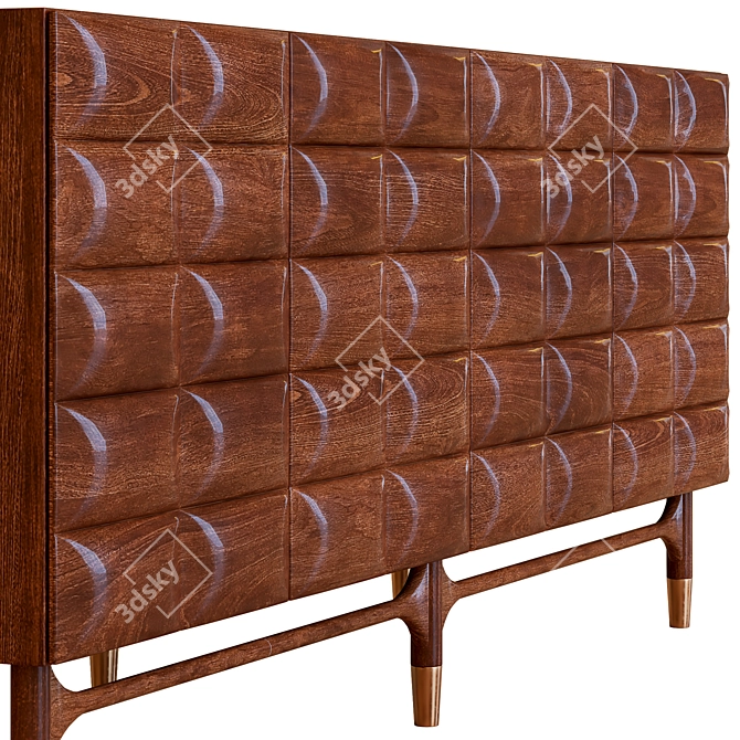 Textured Chester Buffet - Stylish Storage 3D model image 2