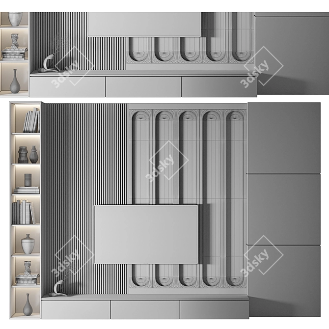 Modern 3D Wall Art Render 3D model image 2