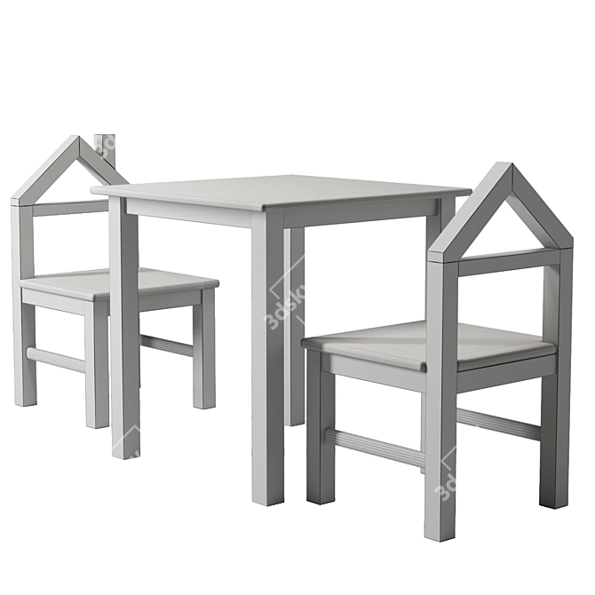 JLY House Kids Table Set 3D model image 4