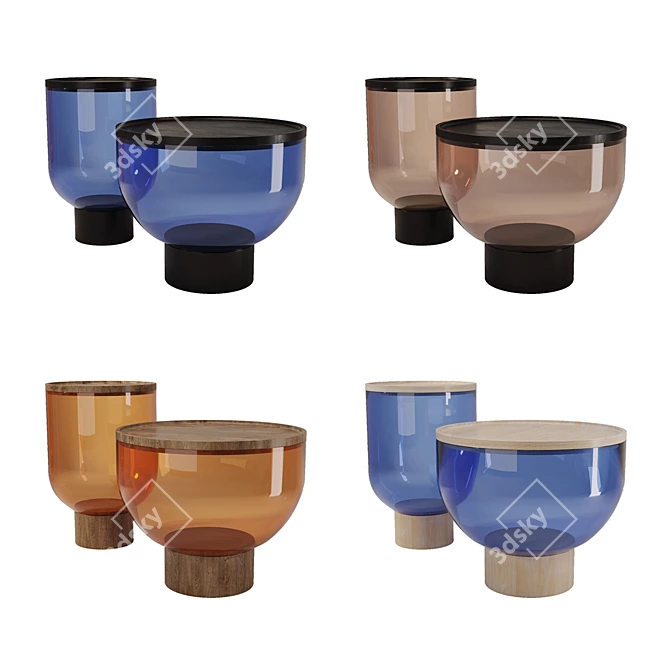 Elegant MASTEA Coffee Table Set 3D model image 1