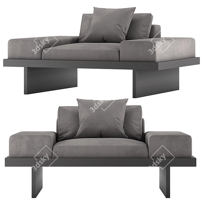 Sleek Kyoto Lounge Chair Luxe 3D model image 1