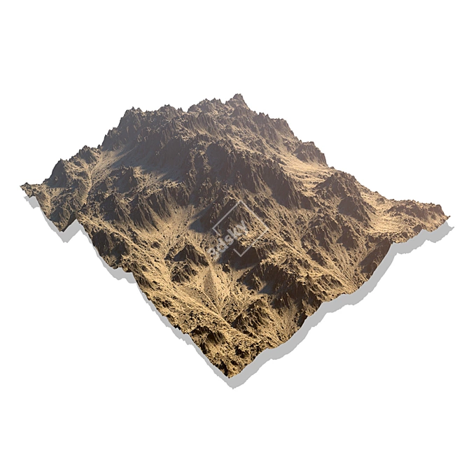 Snowy Mountain Peaks 3D Model 3D model image 1