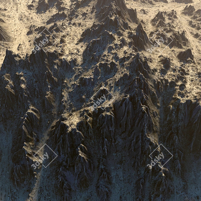 Snowy Mountain Peaks 3D Model 3D model image 3