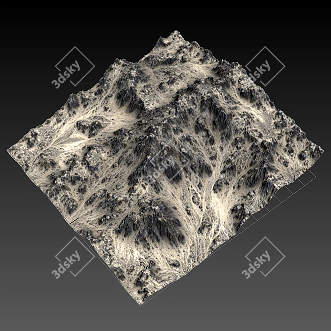 Snowy Mountain Peaks 3D Model 3D model image 6