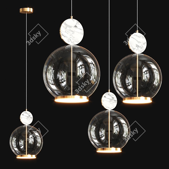 Rosa Metal Glass Table MarcWood 3D model image 1