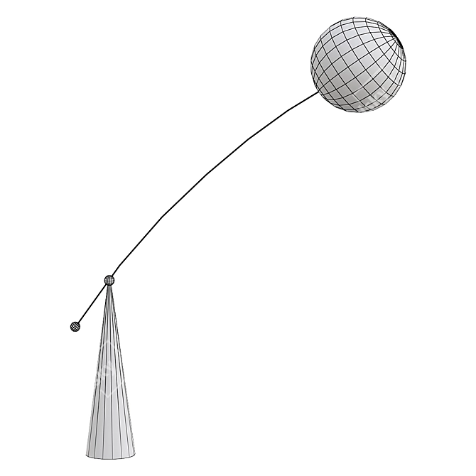 Elegant Opal LED Floor Lamp 3D model image 2