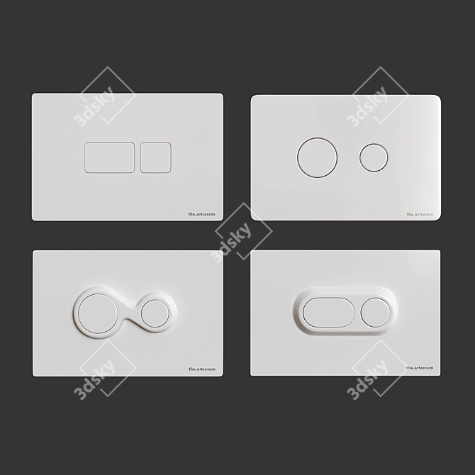 Water Drain Button Set 3D model image 2