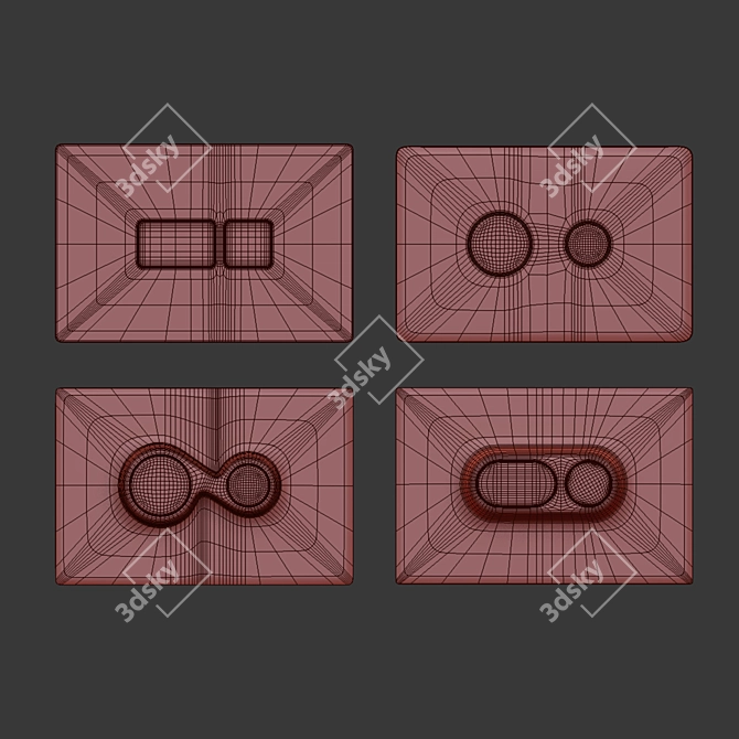 Water Drain Button Set 3D model image 4