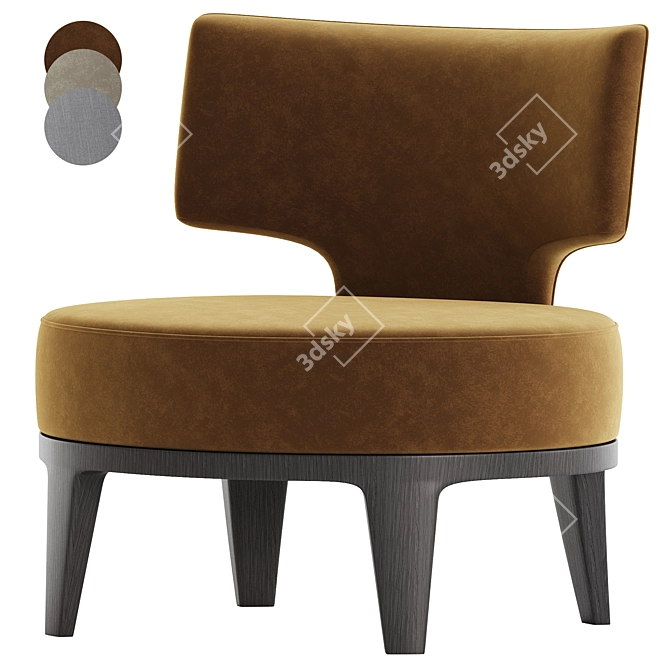 Modern Flexform DROP Armchair 3D Model 3D model image 3