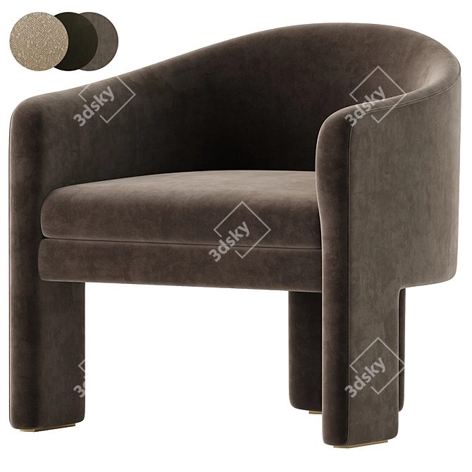 Elegant Armchair Pebbles Collection 3D model image 3