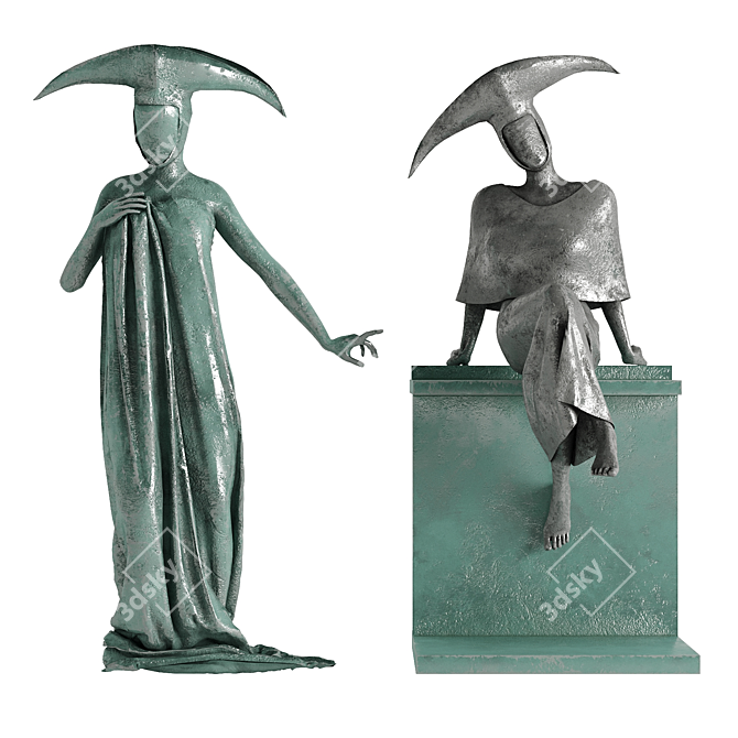 Variety Human Sculptures Pack 3D model image 2
