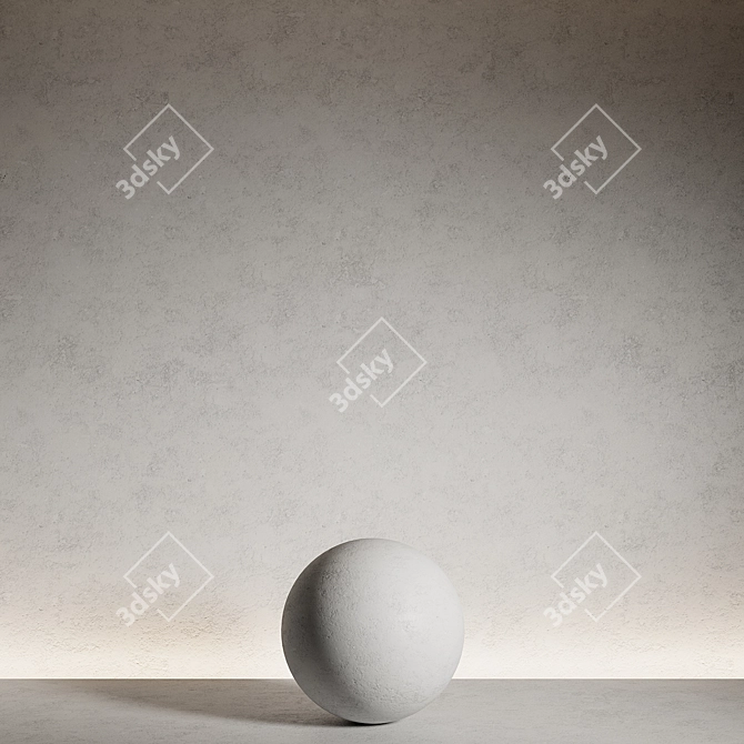 Seamless Decorative Plaster Material 3D model image 3