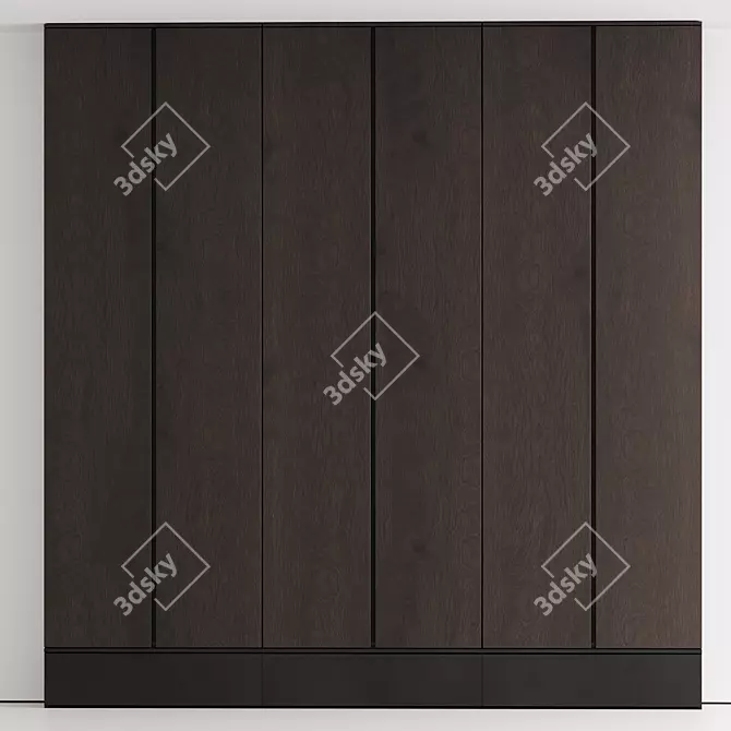 Customizable Dual Material Wardrobe 3D model image 1