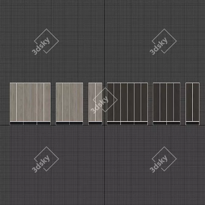 Customizable Dual Material Wardrobe 3D model image 6