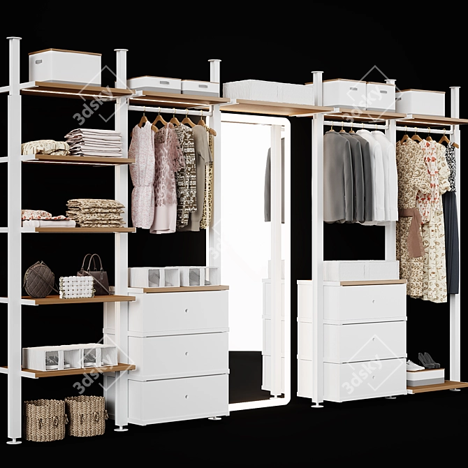 Modular Wardrobe System with Turbosmooth 3D model image 2