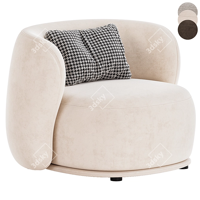 Contemporary Armchair by Meridiani 3D model image 2