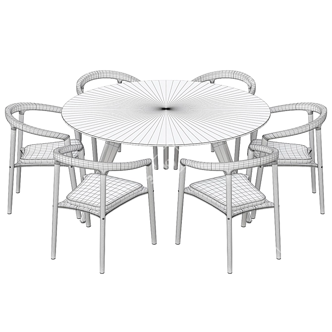 Manutti Torsa Table & Solid Armchair 3D model image 3
