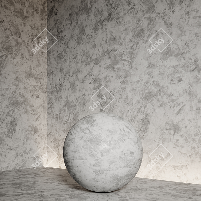 Seamless Decorative Plaster Material 3D model image 4