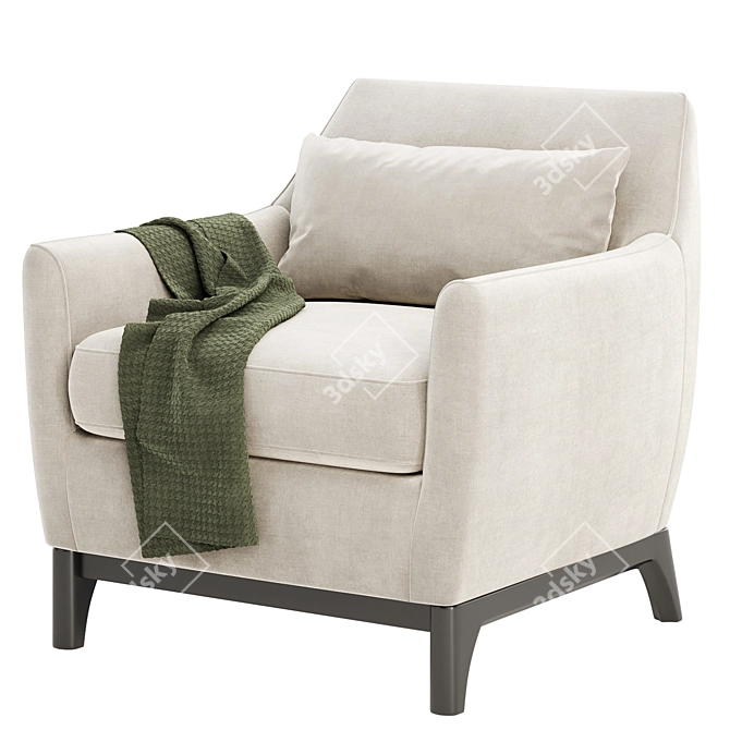 Elegant Harvey Accent Chair 3D model image 4